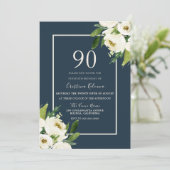 Moderne Floral Elegant Greenery 90th Birthday Kaart (Staand voorkant)