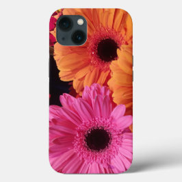 Moderne Floral fotografie Roze en Oranje Gerber iPhone 13 Hoesje