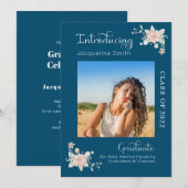 Moderne Floral Graduation 2022 Invitation photo (Devant / Derrière)