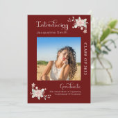 Moderne Floral Graduation 2022 Invitation photo (Debout devant)