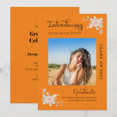 Moderne Floral Graduation 2022 Invitation photo (Devant / Derrière)
