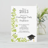 Moderne Floral klasse 2013 Graduation Party Kaart (Staand voorkant)