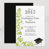 Moderne Floral klasse 2013 Graduation Party Kaart (Voorkant / Achterkant)