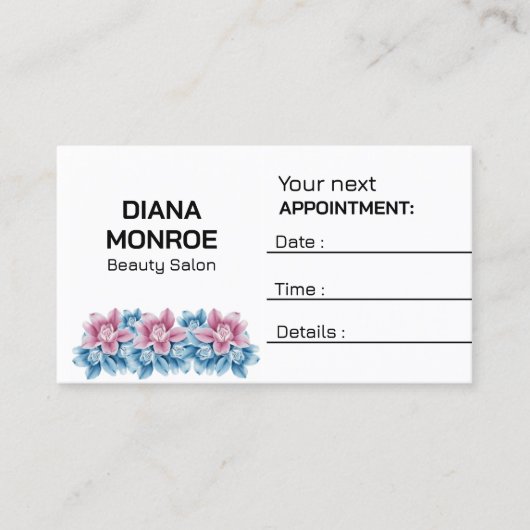 Moderne Floral krans elegante salons Afsprakenkaartje (Voorkant)