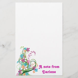 Moderne Floral-laptop Briefpapier