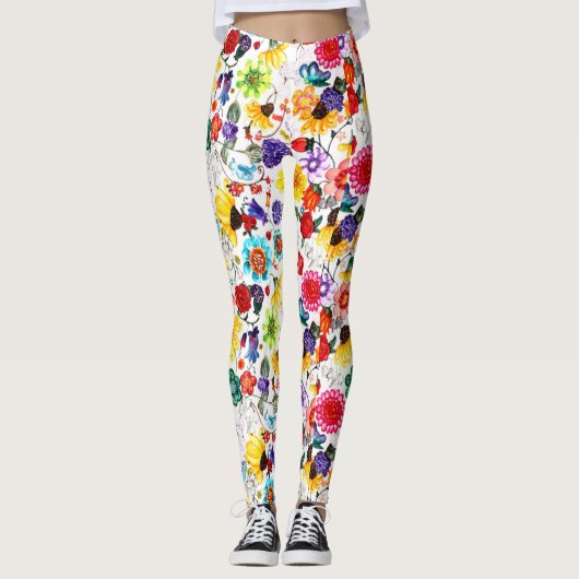 Moderne Floral-Leggings Leggings (Voorkant)
