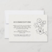 Moderne Floral Line Art Ivoor bruiloft Kaart (Voorkant)