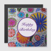 Moderne Floral Magnetische Kaart (Voorkant / Achterkant)