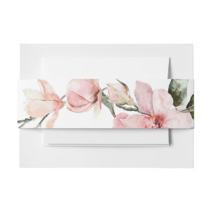 Moderne Floral Magnolia bruiloft Uitnodigingen Wikkel