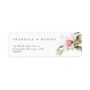 Moderne Floral Magnolia Couple Mariage Étiquette