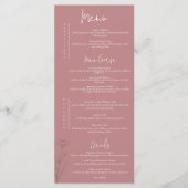 Moderne Floral Mauve bruiloft Menu (Voorkant)