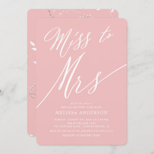 Moderne Floral Miss à Mme Bridal Shower Invitation