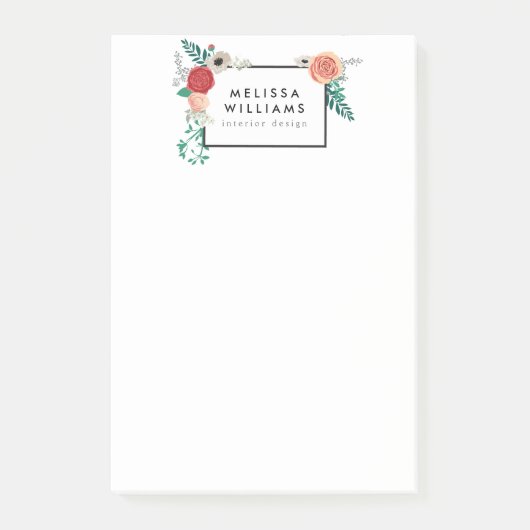  moderne Floral Motif Post-it® Notes (Voorkant)