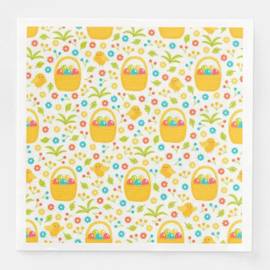 Moderne  Floral Paper Dinner Napkins Servet (Voorkant)