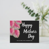 Moderne Floral Pink Happy Moederdag  Briefkaart (Staand voorkant)