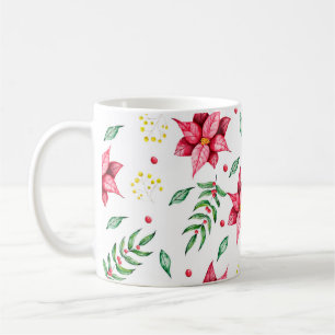 Moderne Floral Poinsettia Waterverf Koffiemok