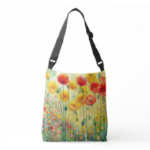 Moderne Floral Poppies Crossbody Bag