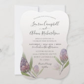 Moderne Floral Purple Floral Faire-part de mariage (Devant)