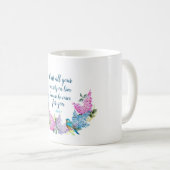 Moderne Floral Scripting 1 Peter 5:7 Koffiemok (Voorkant rechts)