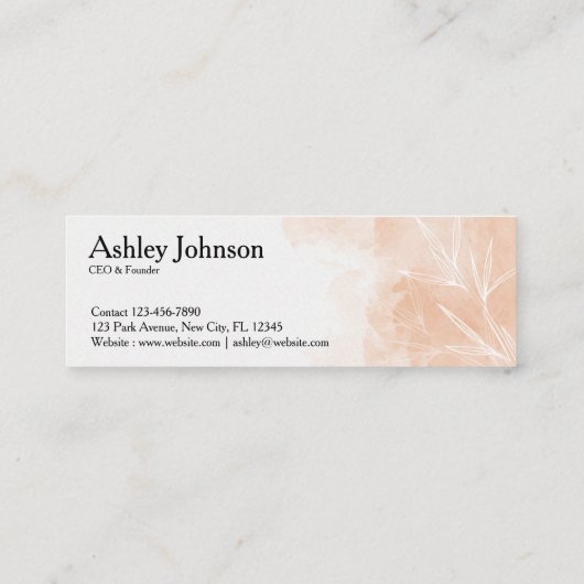 Moderne Floral Style Designer Mini Visitekaartje (Achterkant)