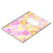 Moderne Floral Tie Dye Pattern Name Sticker Notitieboek (Linkerzijde)