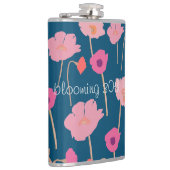 Moderne Floral Verjaardag met aangepaste leeftijd Heupfles (Rechts)