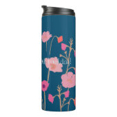  Moderne Floral Verjaardag met aangepaste leeftijd Thermosbeker (Geroteerd rechts)