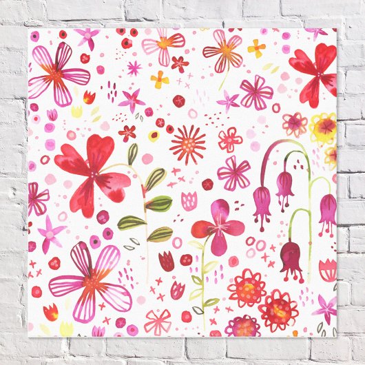Moderne Floral-Waterverf Canvas Afdruk