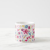 Moderne Floral Waterverf Espresso Cup Kop (Voorkant)