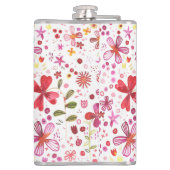 Moderne Floral-Waterverf Heupfles (Achterkant)