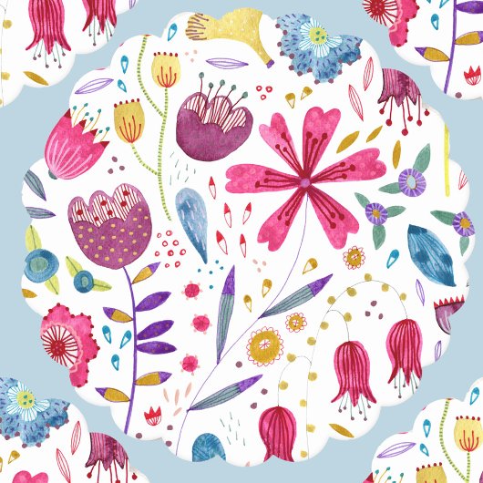 Moderne Floral-Waterverf Kartonnen Onderzetters