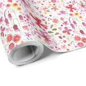 Moderne Floral Waterverf Kunst Cadeaupapier (Rol Hoek)