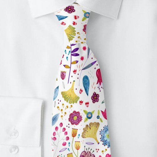 Moderne Floral-Waterverf Stropdas