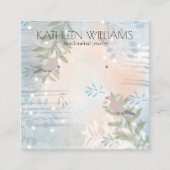 Moderne florale botanische oorbel display kaart vierkante visitekaartje (Voorkant)