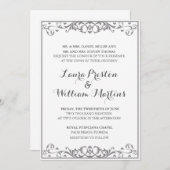 Moderne Flourish & Heart Faire-part de mariage (Devant / Derrière)