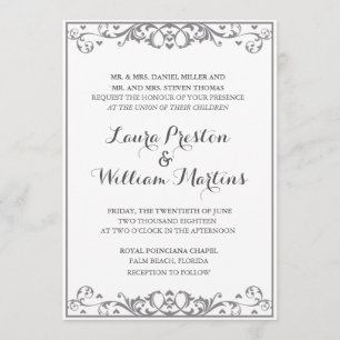 Moderne Flourish & Heart Faire-part de mariage