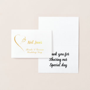 Moderne Foil Personnalisable Mariage Cartes de pla