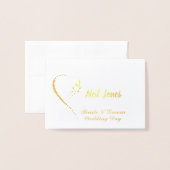 Moderne Foil Personnalisable Mariage Cartes de pla (Devant avec enveloppe)