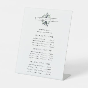 Moderne Foliage Salon Schaar Logo Prijzenlijst Reclamebord Met Voetstuk