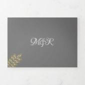 Moderne Folie Groene Ring Trouwlogo Drieluik Uitnodiging (Cover)