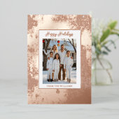 Moderne Folie Kerst Kaart Sjabloon Vakantie Wit (Staand Voorkant)