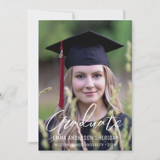 Moderne Folie van de Foto van het Witte Manuscript Save The Date (Voorkant)