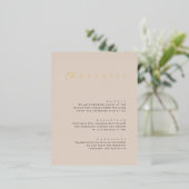 Moderne Folie Wedding Details Enclosure Kaart (Staand Voorkant)