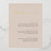 Moderne Folie Wedding Details Enclosure Kaart (Voorkant)