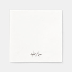 Moderne fonogram en namen Wedding Cocktail Servet
