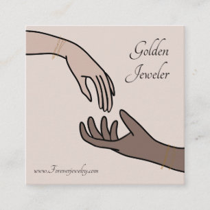 Moderne Forever Permanente Sieraden Zorg Vierkante Visitekaartje
