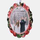 Moderne formele Bloemen Vrolijk Getrouwde Pas getr Ornament Kaart (Links)