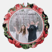 Moderne formele Bloemen Vrolijk Getrouwde Pas getr Ornament Kaart (Voorkant)