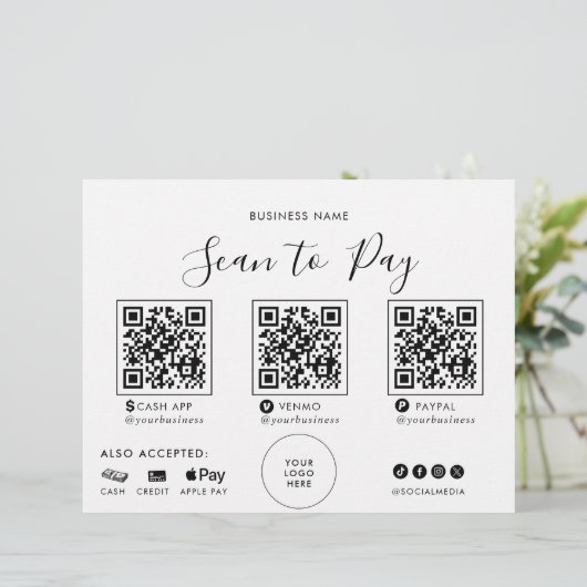 Moderne formele kalligrafie QR-scan om teken te be (Staand voorkant)