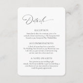 Moderne formele minimale elegante bruiloft informatiekaartje (Voorkant)